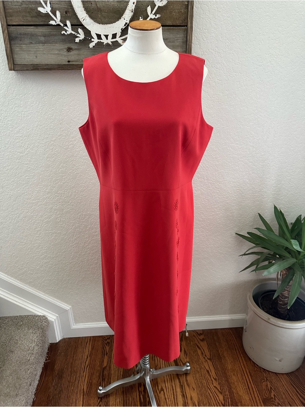 Lafayette 148 New York sheath dress Salsa red ladies size 12 NWT